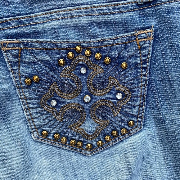 Southpole Jeans Denim Bling 3 Boot Cut 32x28 Distressed western Cowgirlcore - Picture 7 of 9